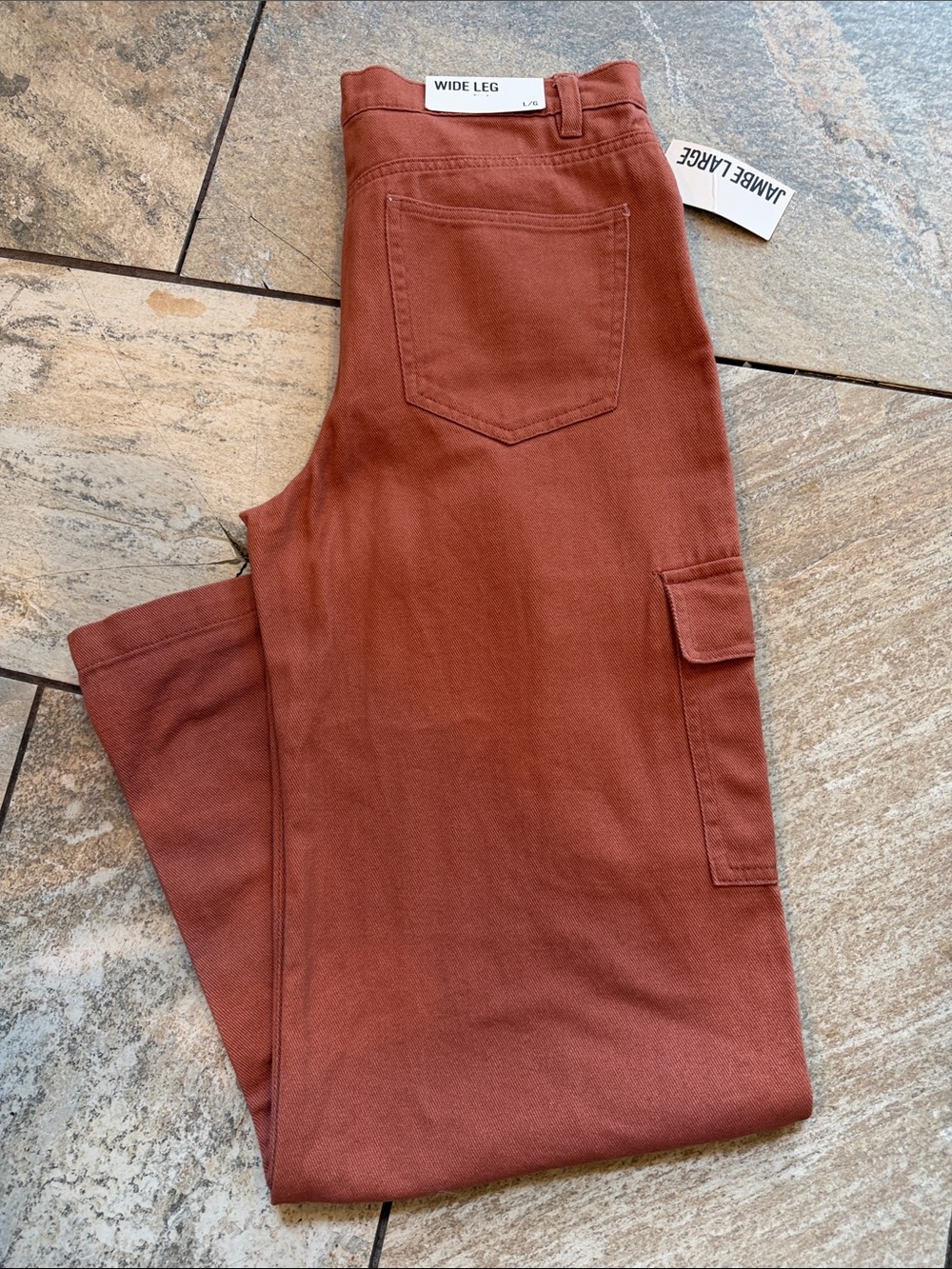 Wide Leg women’s Jeans in Rust -
